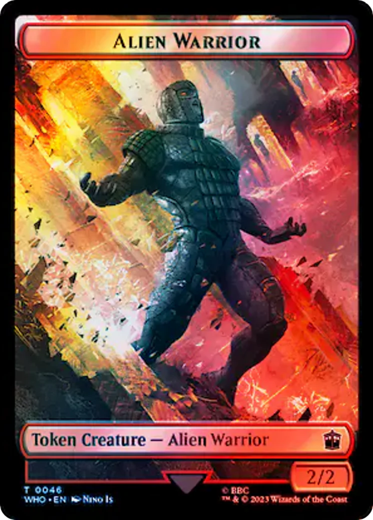 Alien // Alien Warrior Double-Sided Token (Surge Foil) [Doctor Who Tokens] - Image 2
