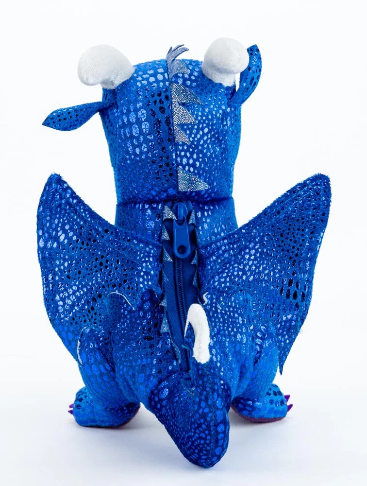 FanRoll: Plush Blue Dragon Dice Bag - Image 2