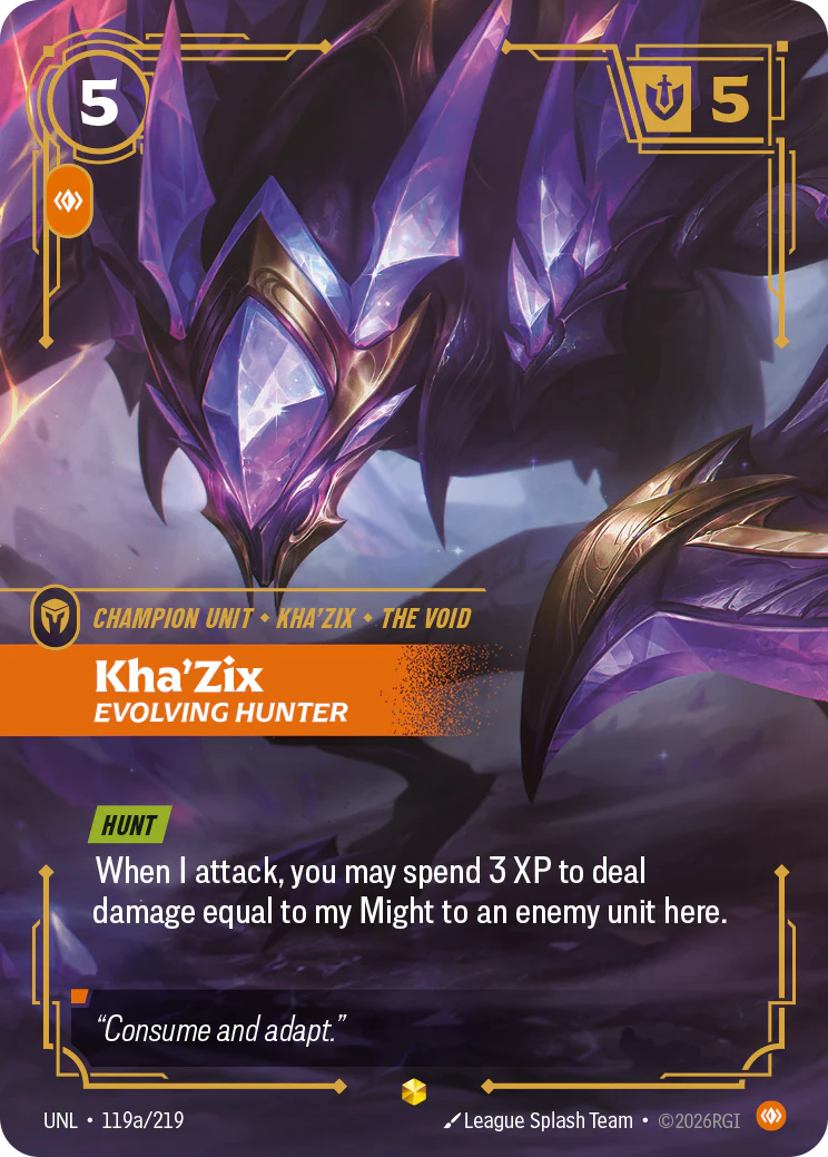 Kha'Zix, Evolving Hunter (Alternate Art) [Unleashed] 119a/219